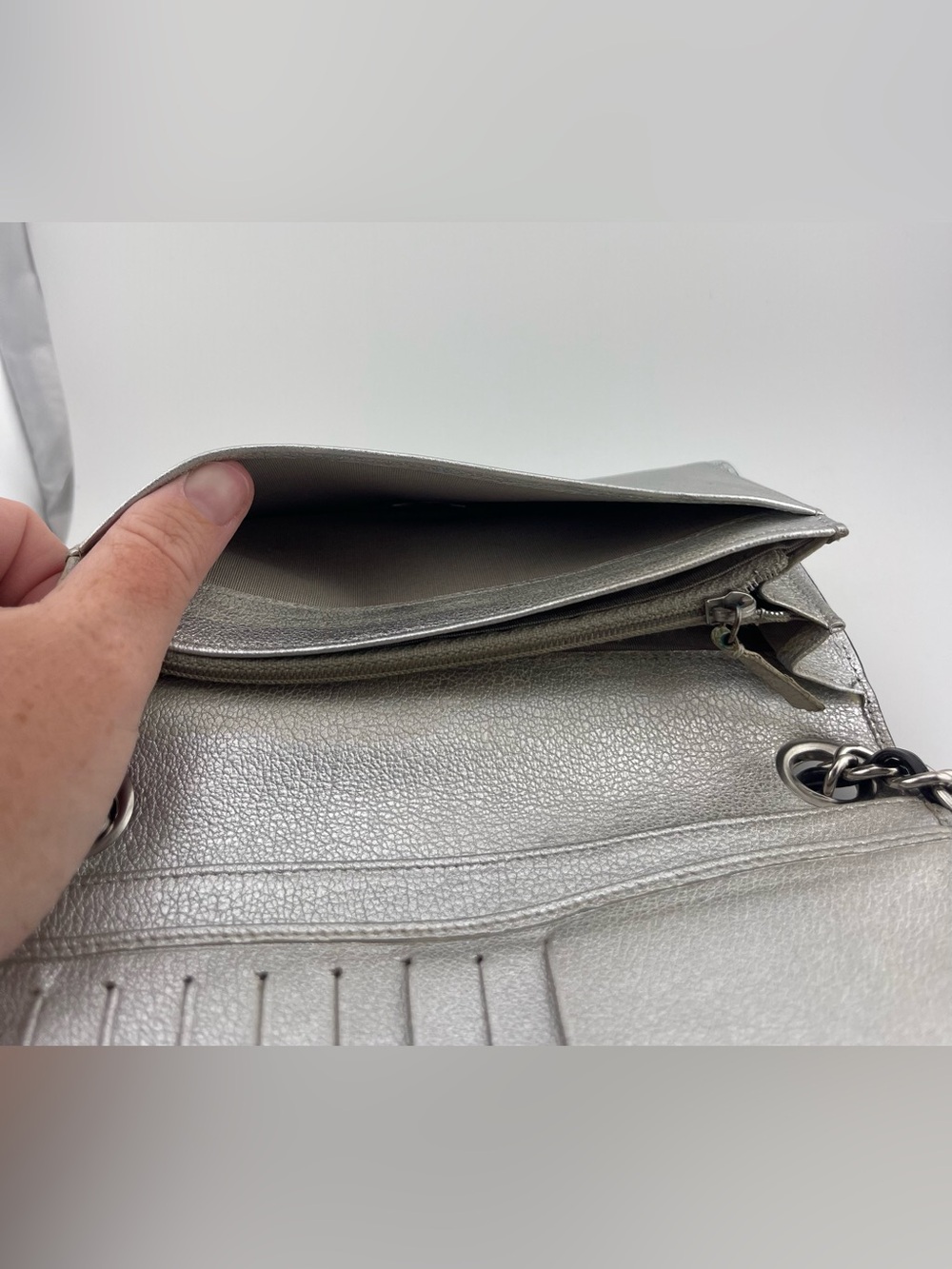 Vintage CHANEL Black Leather Wallet on Chain from 2009-2010. - Picture 13 of 16